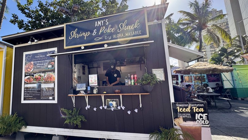 Amy's Shrimp and Poke Shack is popular at Ohana Park.