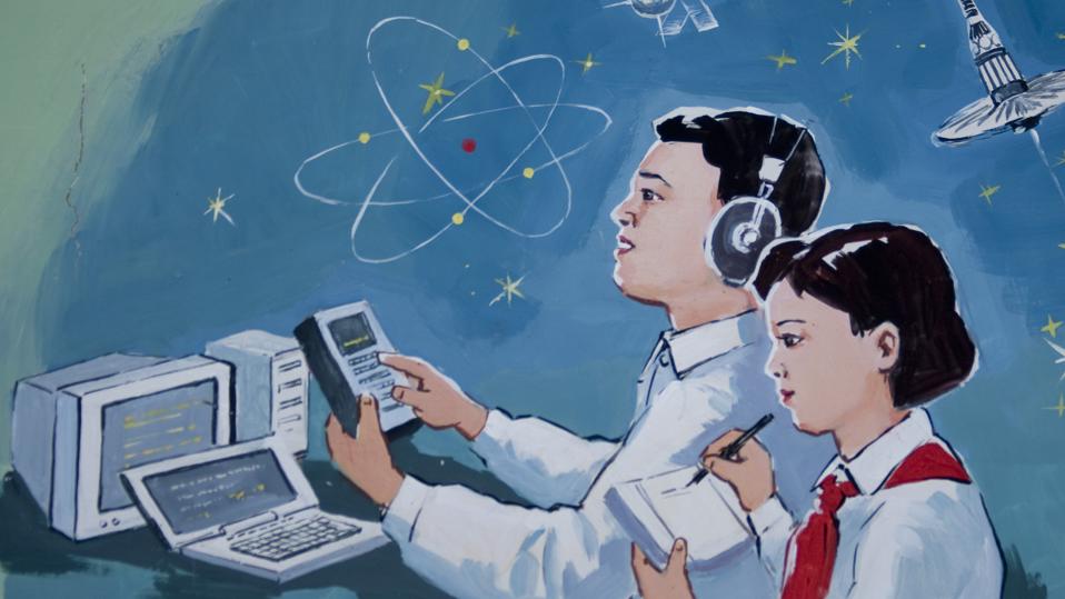 Poster In School In Pyongyang, North Korea On May 20, 2009 -