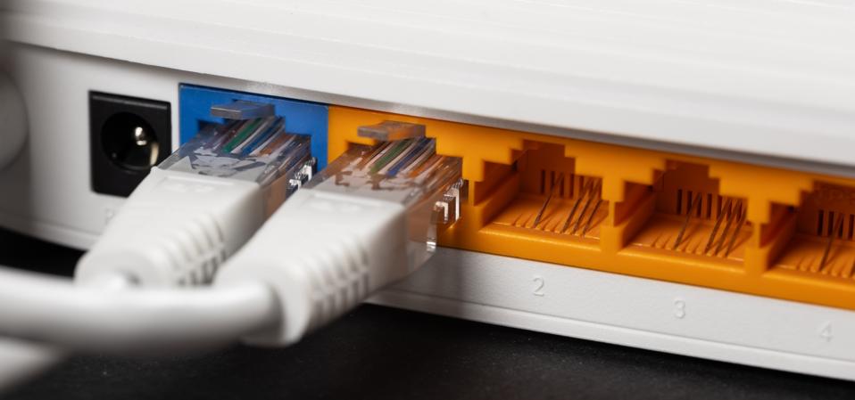 Ethernet cable with wireless router connect to internet service provider network