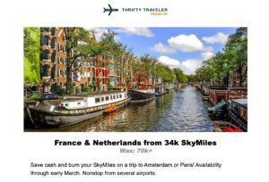 Delta SkyMiles deal to France and the Netherlands
