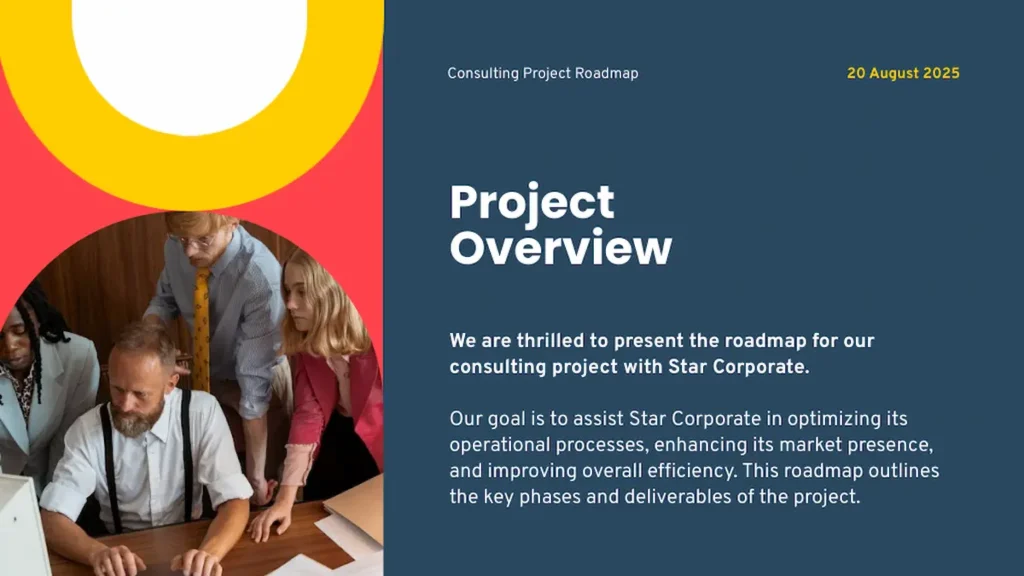 consulting project roadmap presentation slide