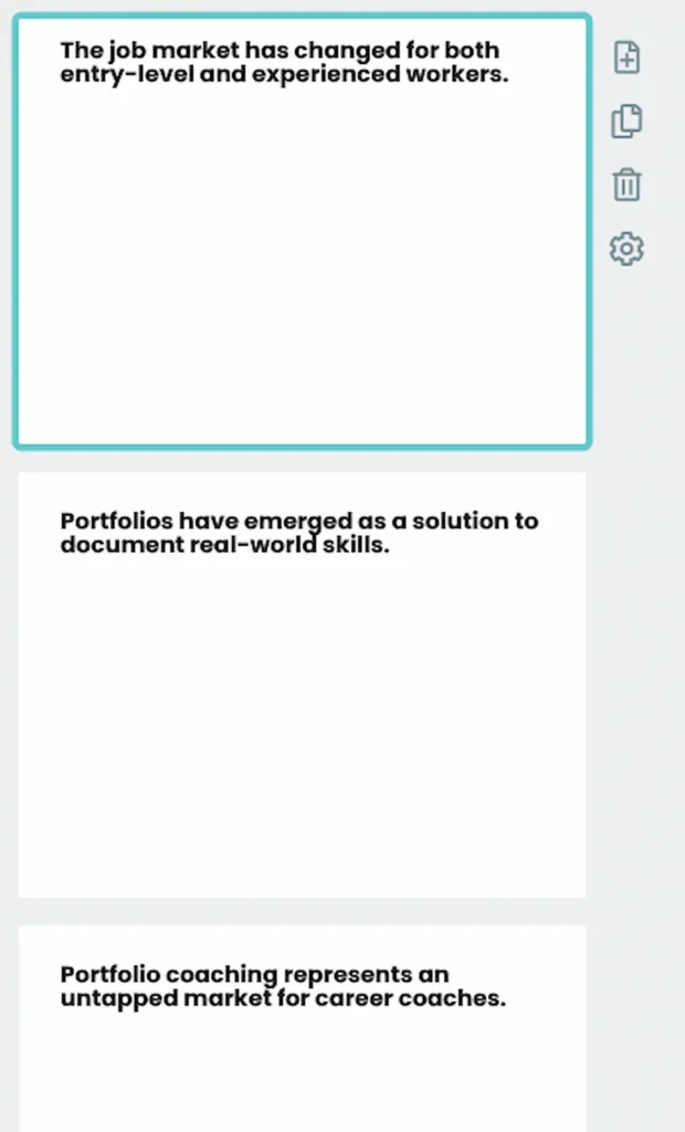 a series of blank slides screenshot