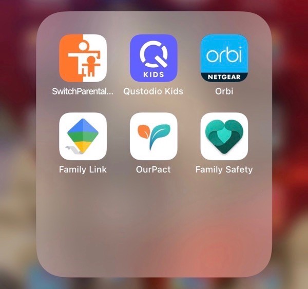 snapshot of the parental control apps on my iphone
