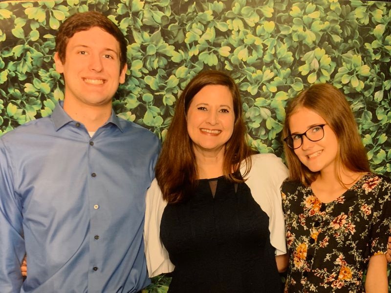 Susan Huey (center) and her kids Josh (left) and Lauren Kwolek (right) celebrate Mother’s Day 2019 in Atlanta.