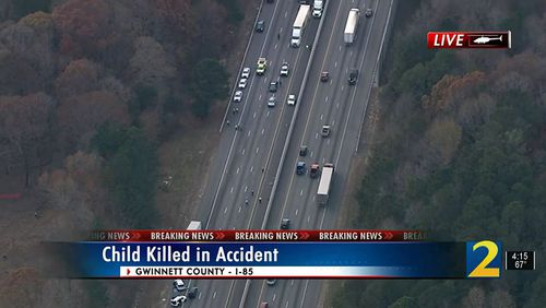 A crash on I-85 in Gwinnett County has killed a child, according to Channel 2 Action News.