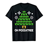 Funny Podiatry Christmas Tree Foot Podiatrist Gift Idea T-Shirt