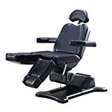 Beauty Full Electrical 5 Motor Podiatry Chair Facial Massage Dental Aesthetic Reclining Chair All Purpose Bed with Split Leg - Libra Black