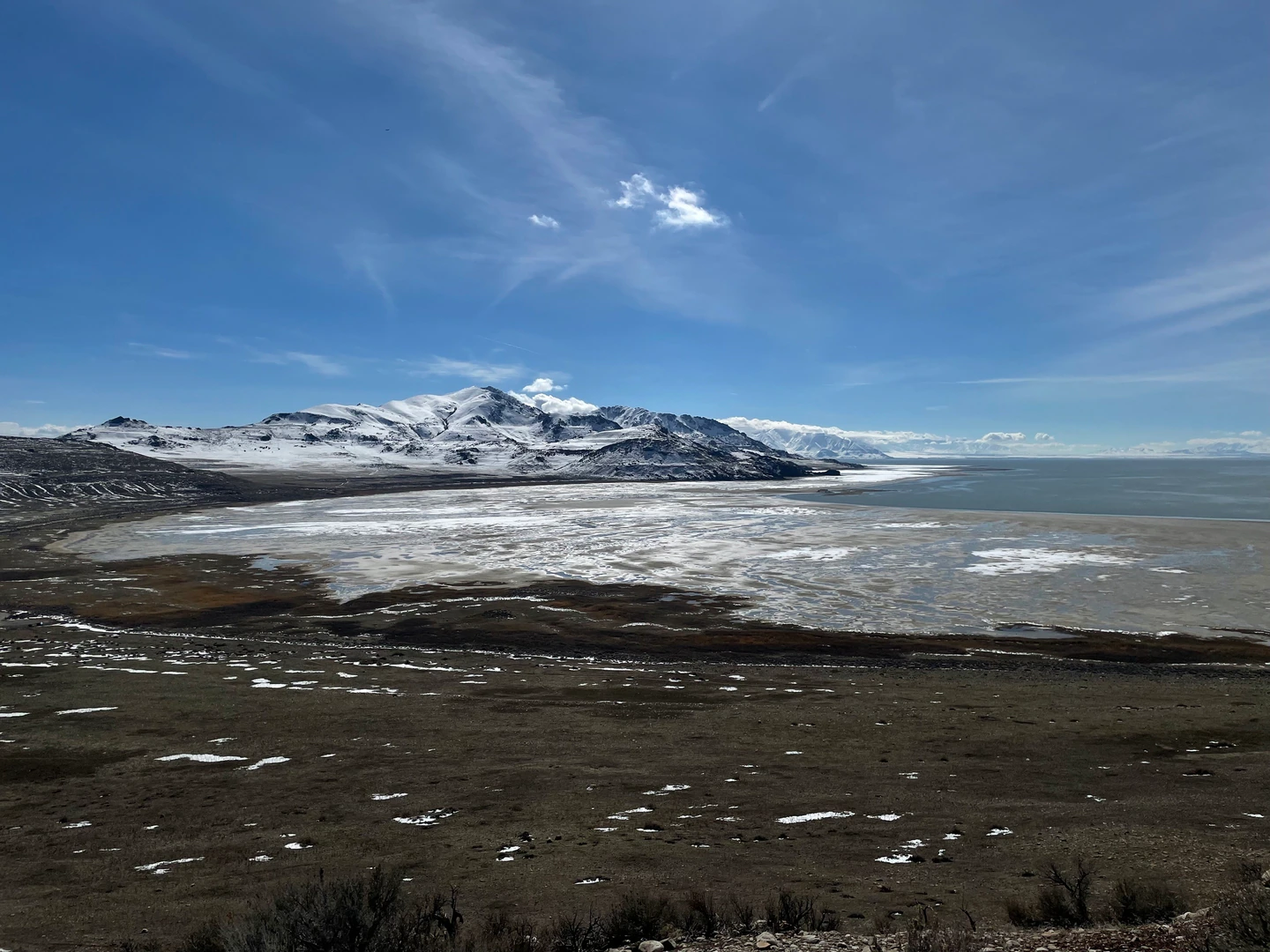 An exposed bit of lakebed next to Antelope Island in the Great Salt Lake, on March 2.