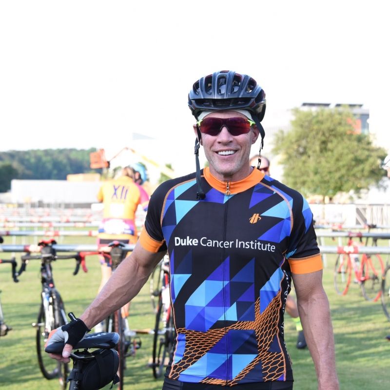 Tom Vibert on Team Duke Cancer Institute at a V Foundation Victory Ride fundraising event