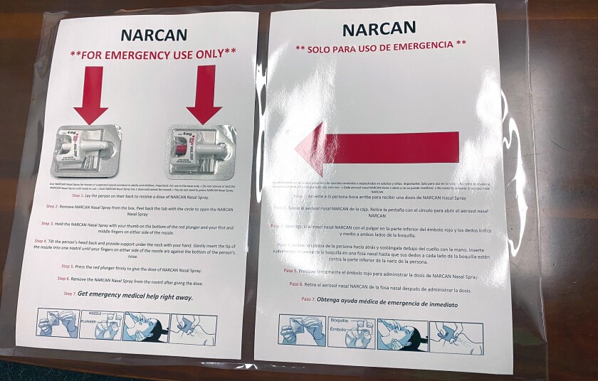 The San Diego Sheriff’s Department has started the process of installing boxes of naloxone.