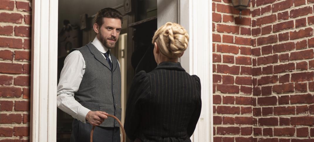 Tom Durant Pritchard and Kate Phillips in "Miss Scarlet" Season 5