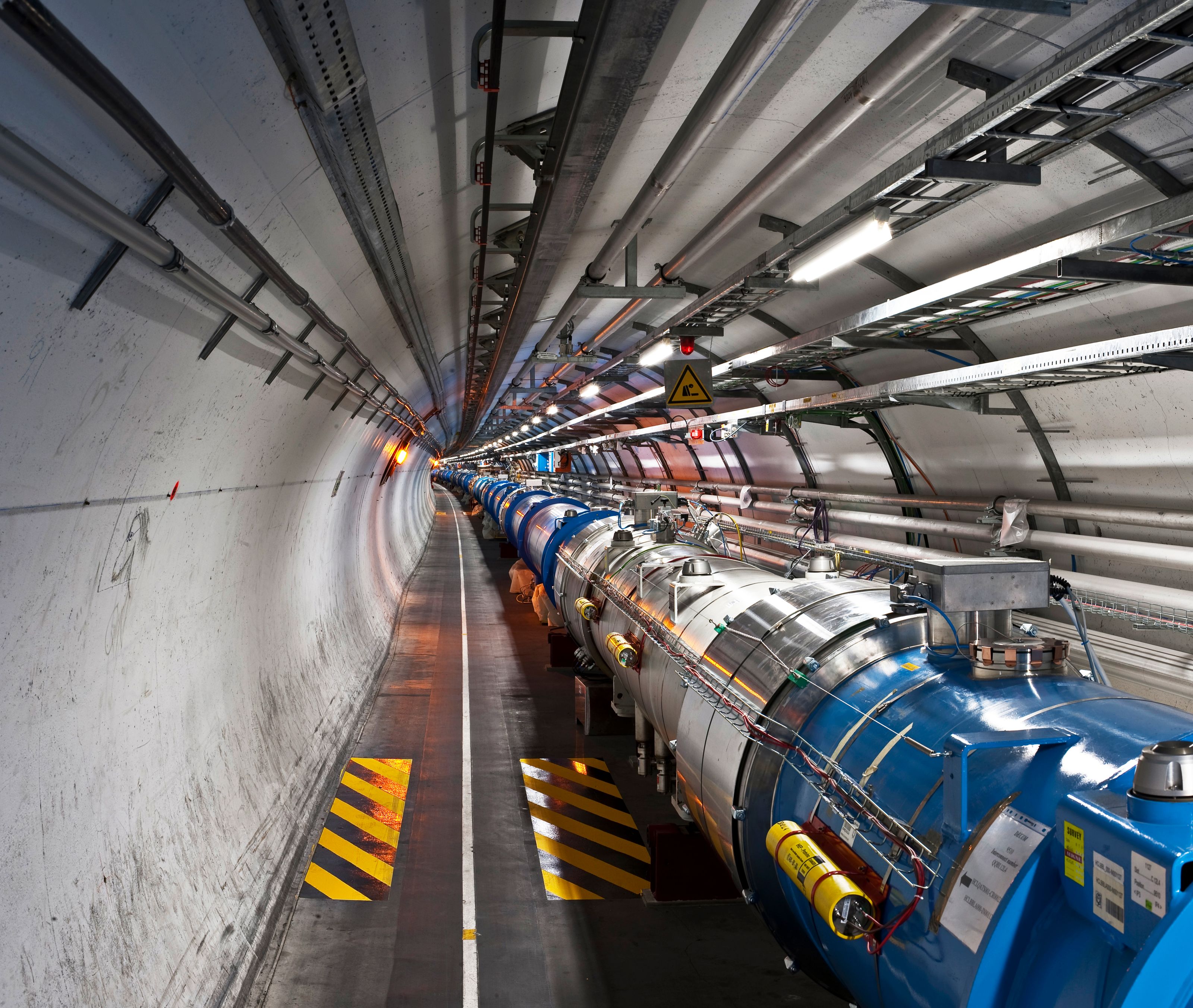 Large Hadron Collider. Image by CERN (CC-By-SA) https://en.wikipedia.org/wiki/File:Views_of_the_LHC_tunnel_sector_3-4,_tirage_2.jpg