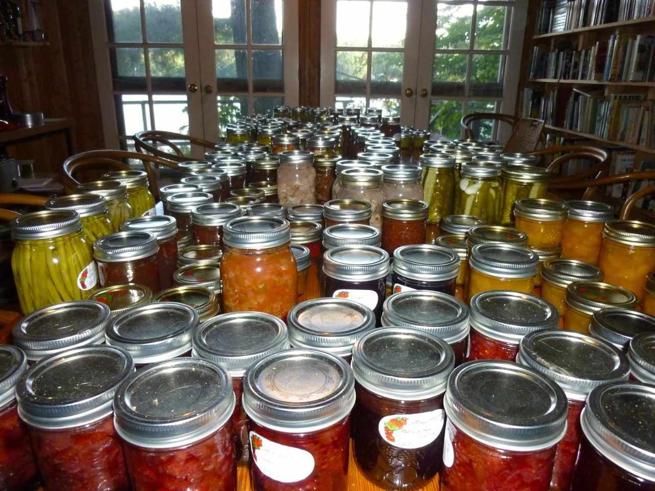 Kelly is canning at the cottage