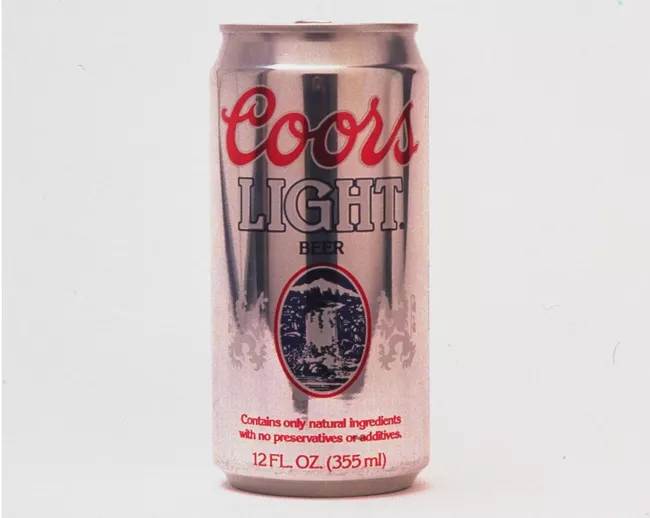 Coors light in 2-piece aluminum can