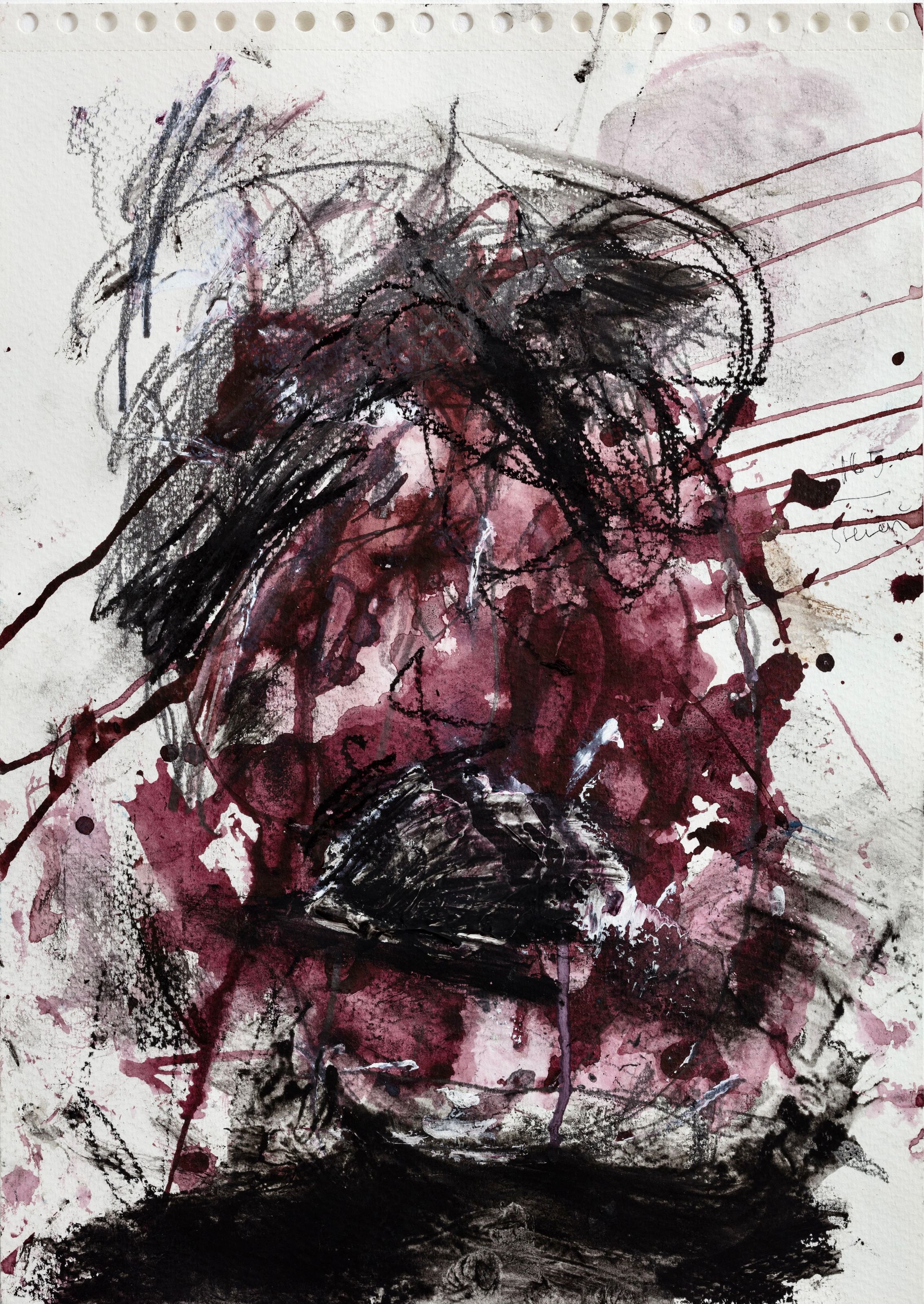 Untitled 17. charcoal/acrylic/bockingford. 42x29.7 cms