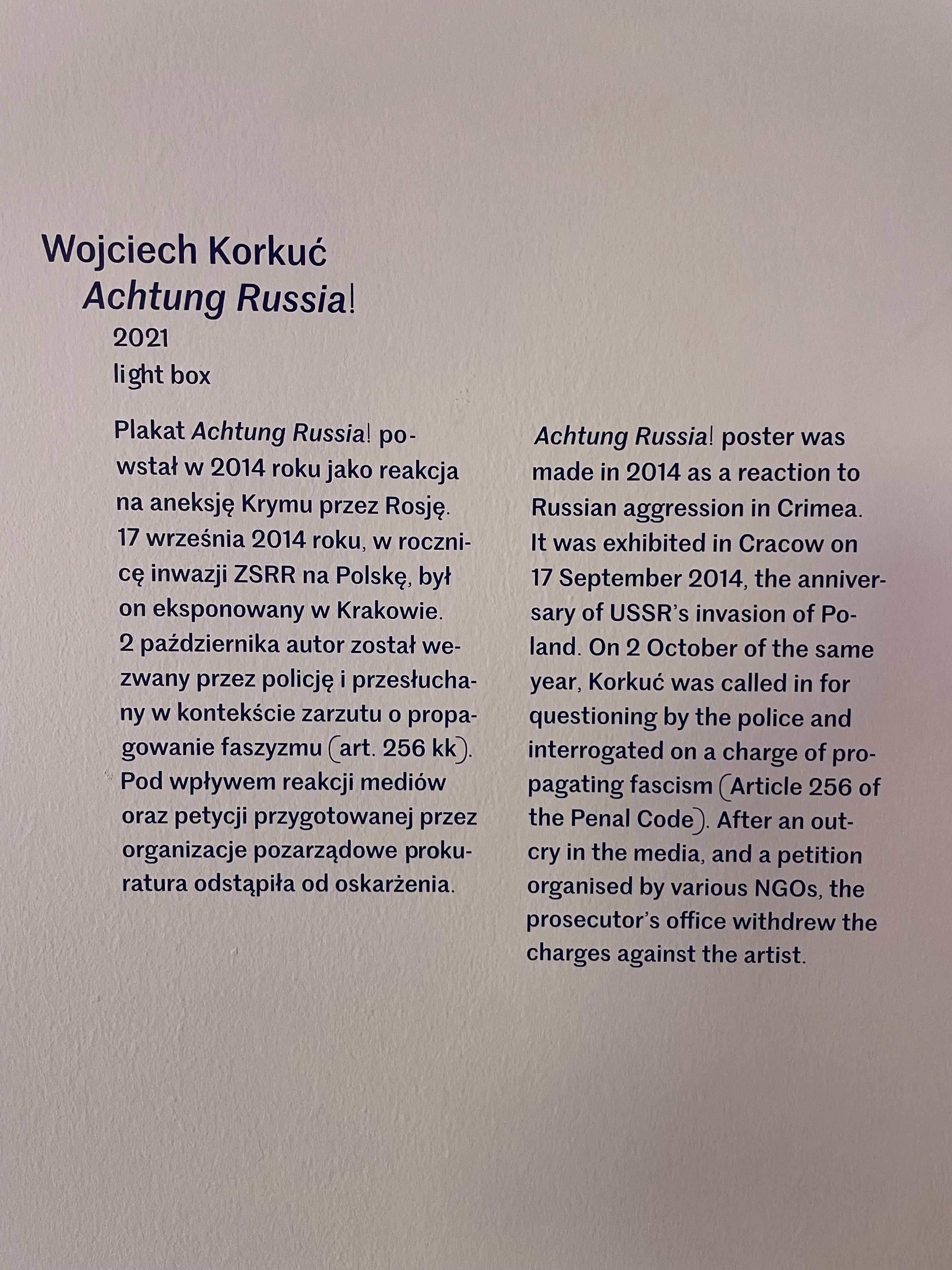 My first visit to Warsaw was to review the Political Art exhibition, where I saw this installation