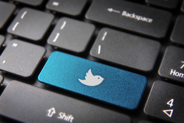 Blue keyboard twitter bird key generic