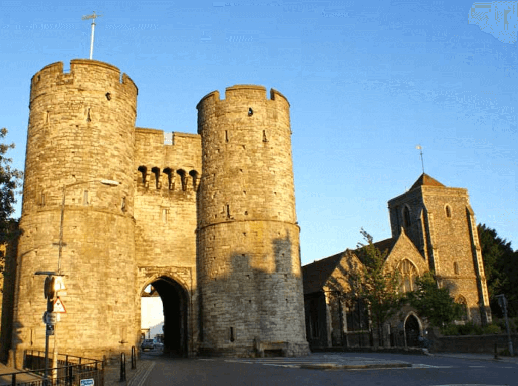 canterbury england kent uk westgate towers 1380 AD old world defend town city medieval times war artillery museum