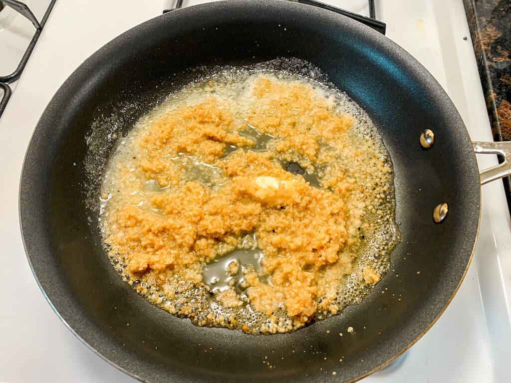 bruschetta recipe italian food melted butter minced garlic mixture cooking
