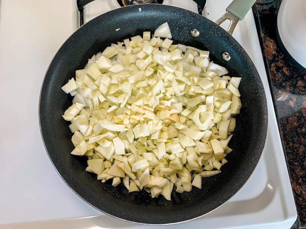 bruschetta recipe italian food fennel onion garlic cooking frying pan skillet