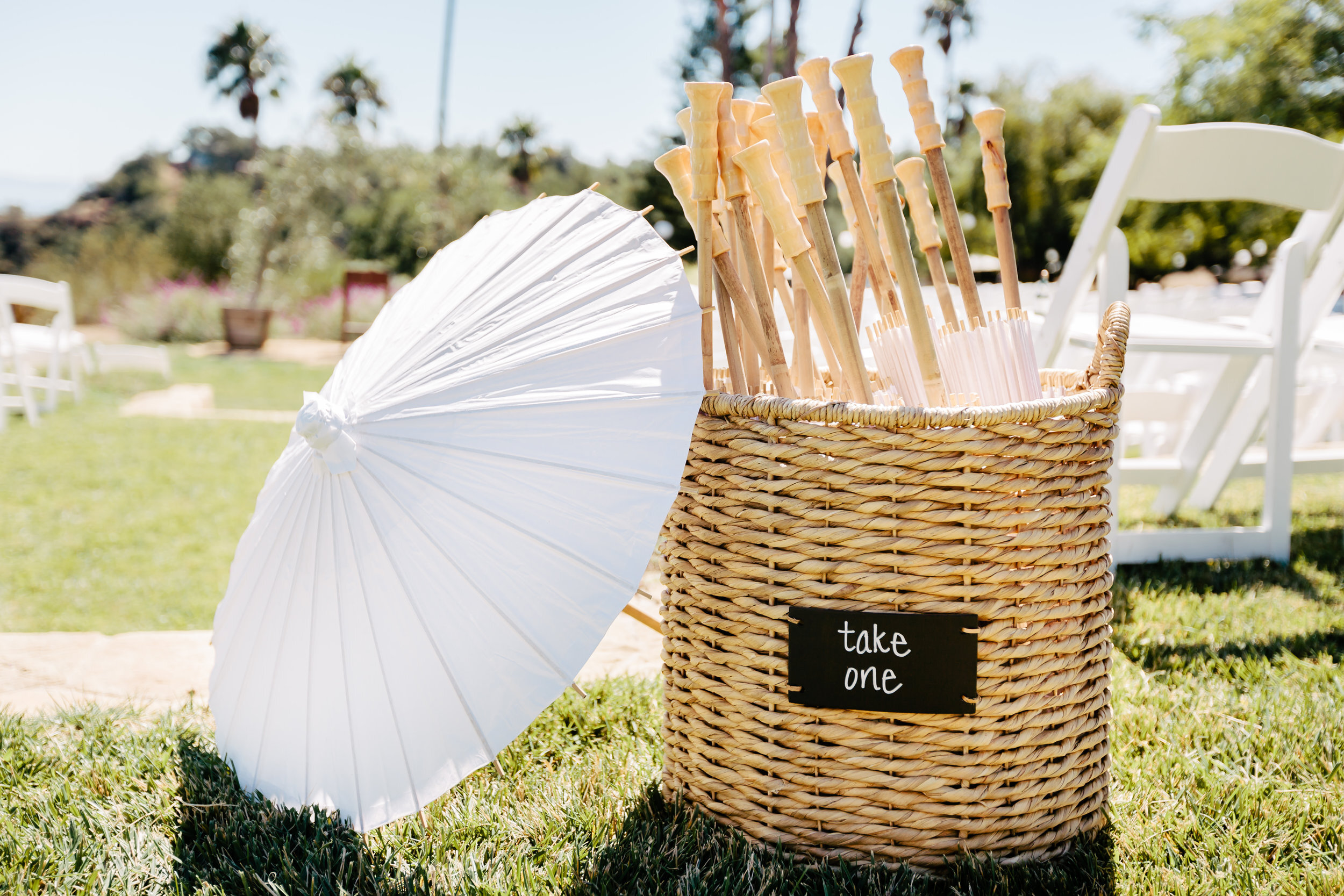 www.santabarbarawedding.com | Rewind Photography | Umbrellas for Outdoor Ceremony