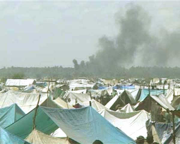 Camp for Displaced Tamils - But Sri Lanka Bombs