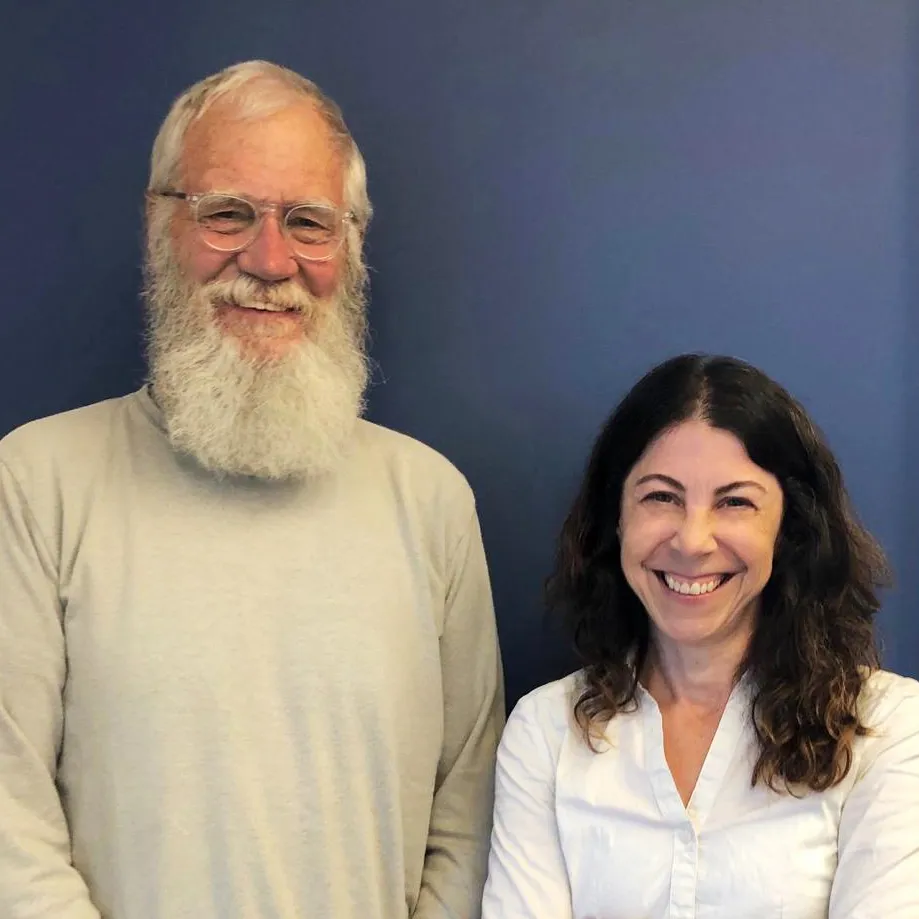 David Letterman with writer Nell Scovell
