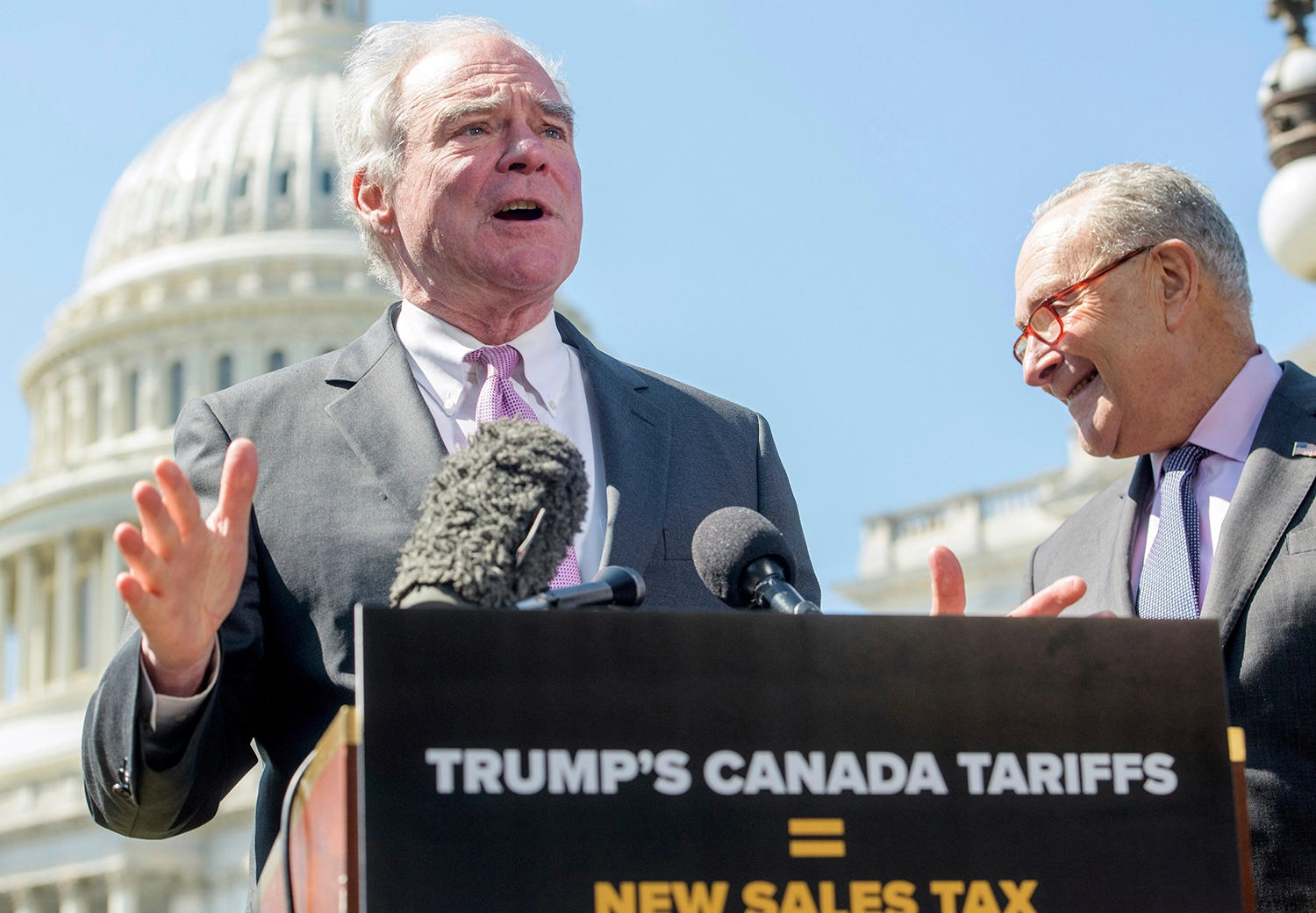 News conference on tariffs in Canada, on Capitol Hill, on April 1, 2025.