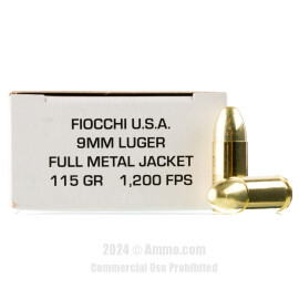 Image of Fiocchi 9mm Ammo - 1000 Rounds of 115 Grain FMJ Ammunition
