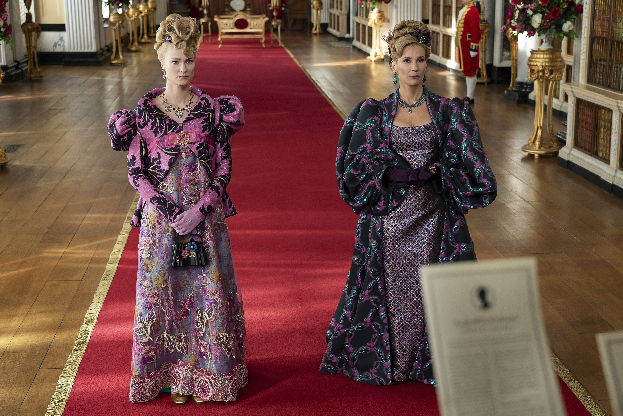 Jessica Madsen as Cressida Cowper, Joanna Bobin as Lady Cowper in 'Bridgerton' Season 3