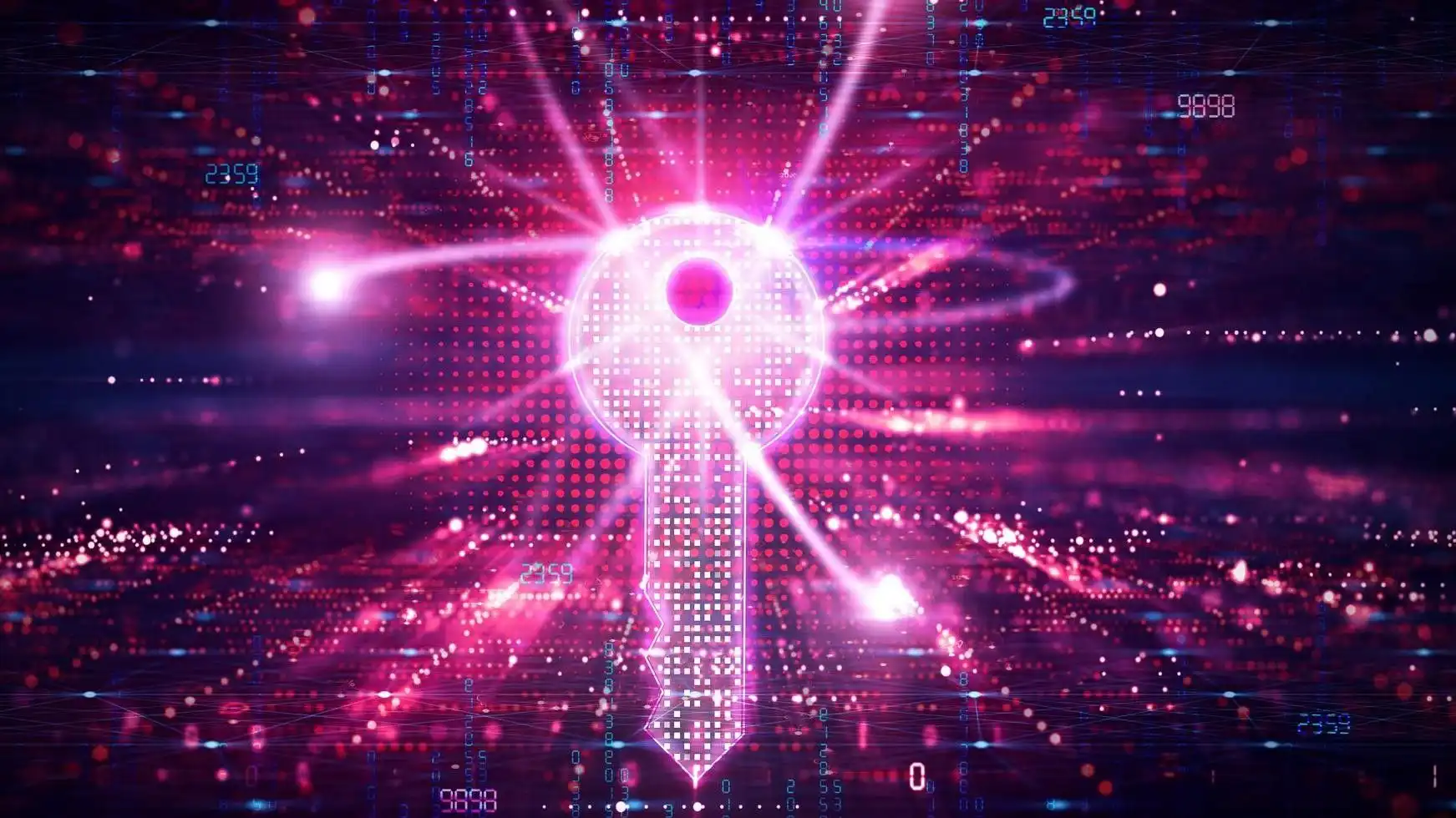 Postquantum-Kryptographie und Quantenresistente Kryptographie - PQC - Neue kryptografische Algorithmen, die gegen Quantencomputer sicher sind - konzeptionelle Illustration