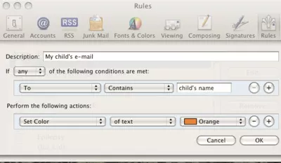 Set up your e-mail to flag your child's messages.