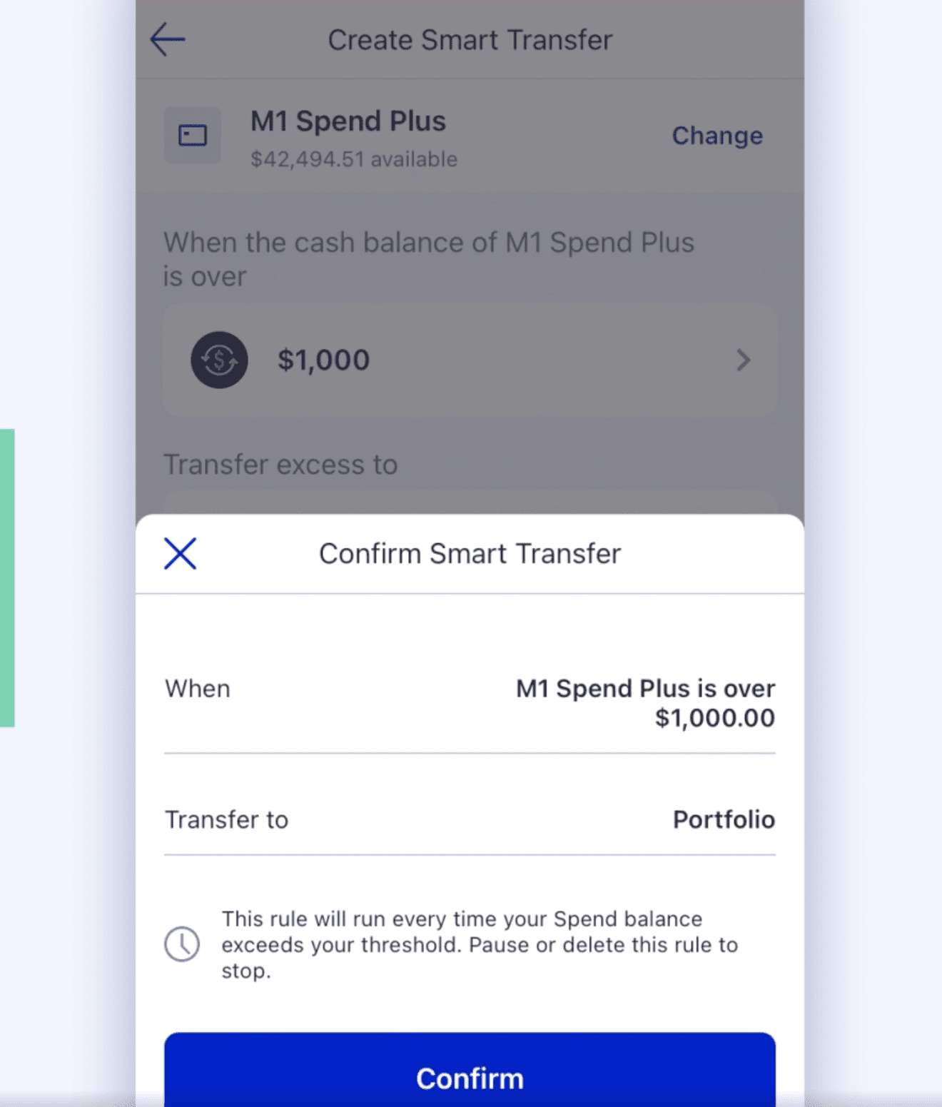 M1 Finance Smart Transfer setup