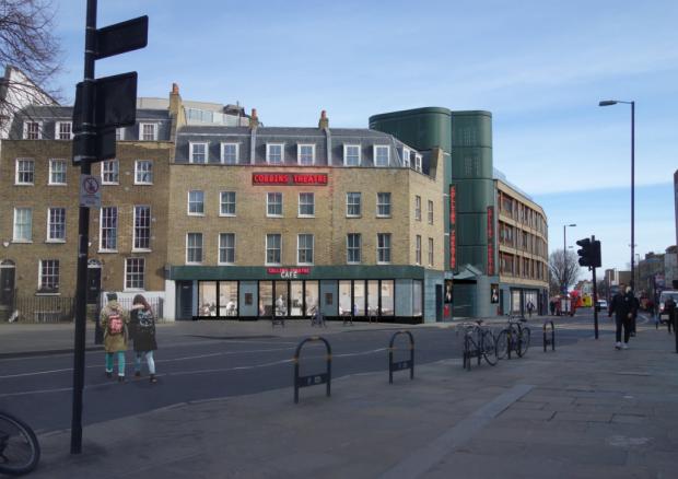 Islington Gazette: An artist's impression of how the theatre could look from Upper Street. Picture: Foster Wilson Architects