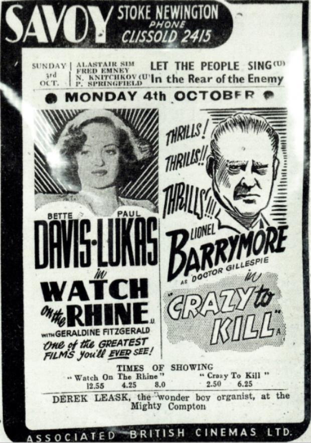 Hackney Gazette: An advert for the Savoy Cinema. Picture: Amir Dotan