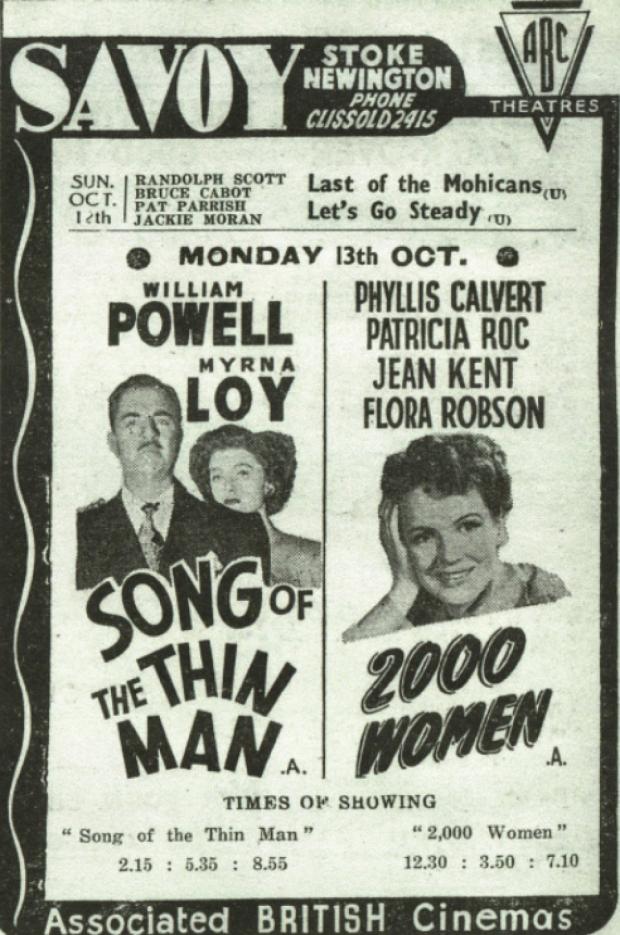 Hackney Gazette: A 1947 advert for the Savoy. Picture: Amir Dotan