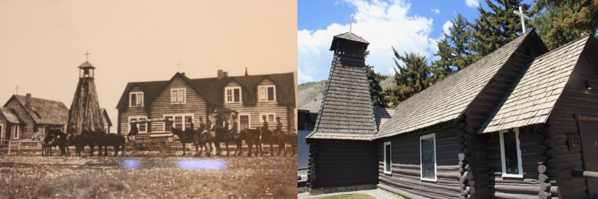 The hospital and church, St. John's founded by Charles Huff back in then and now.