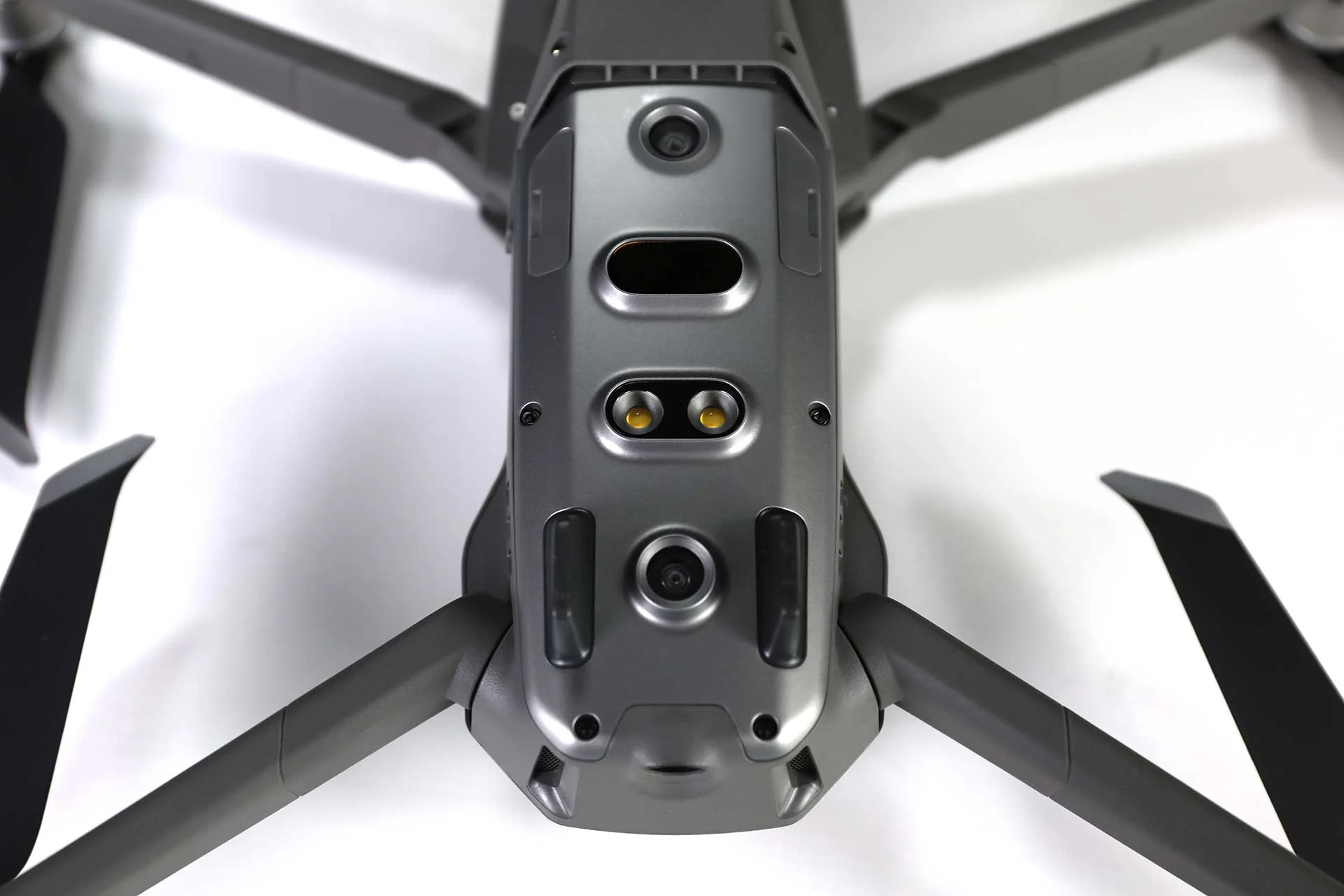 Alongside infra-red and visual sensors, the underside also has a floodlight for landing in the dark.